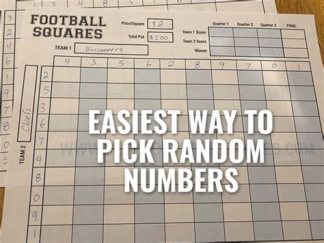 Super Bowl Squares Random Number Generator.